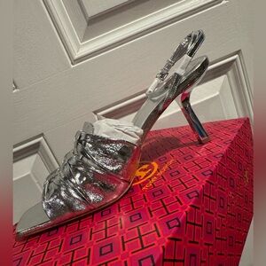 Tory Burch Silver Women's Heeled Sandals